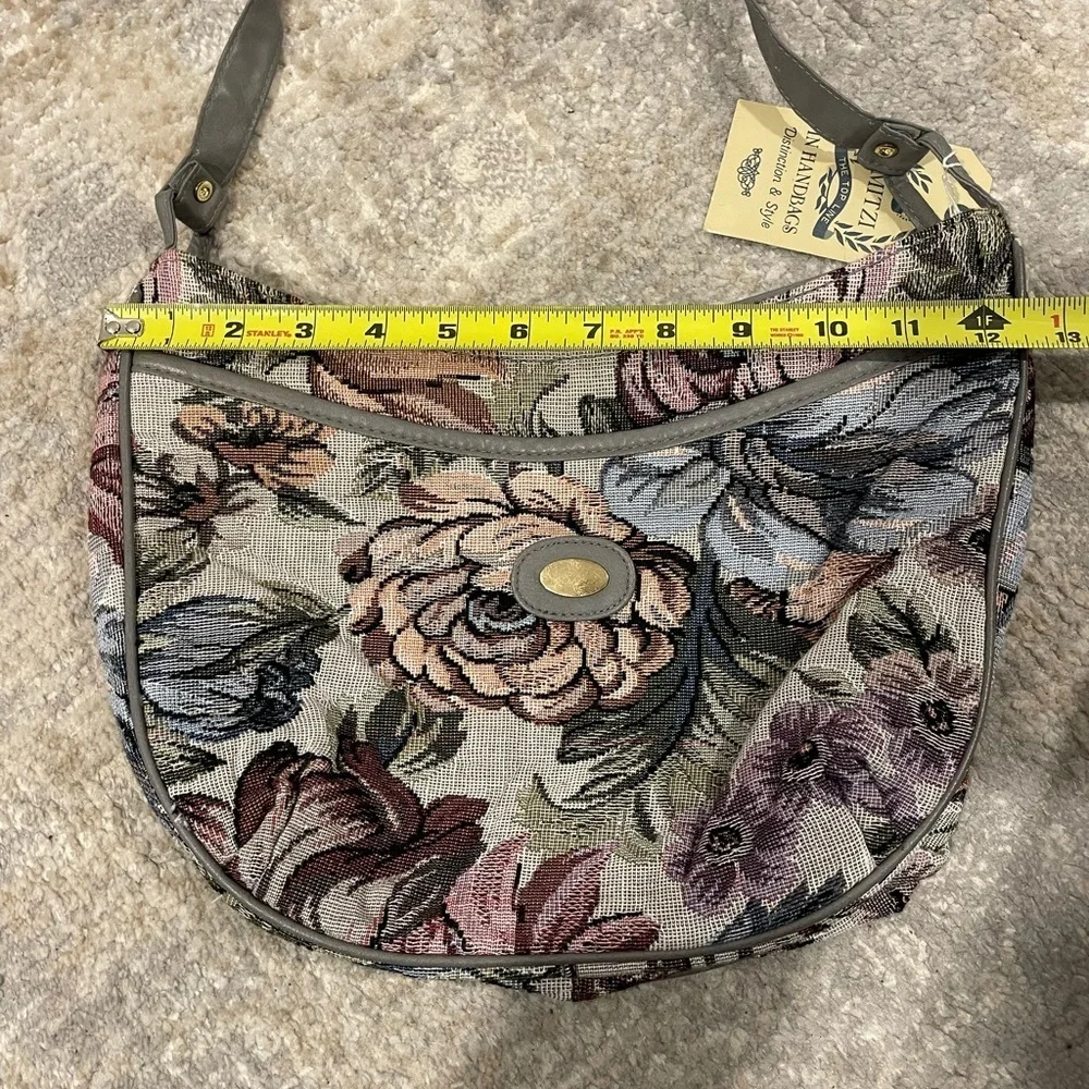 Vintage Mitzi Floral Tapestry Shoulder Handbag Purse New With Tags Deadstock